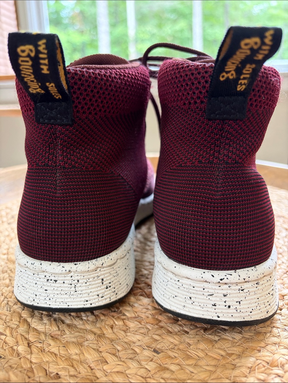 Dr. Martens Telkes Knit High Top Sneaker Boots Burgundy Maroon women’s size 7 - Picture 4 of 10